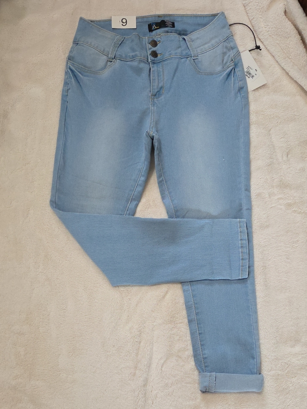 Always Light Blue Jeggings - Double Button Waist